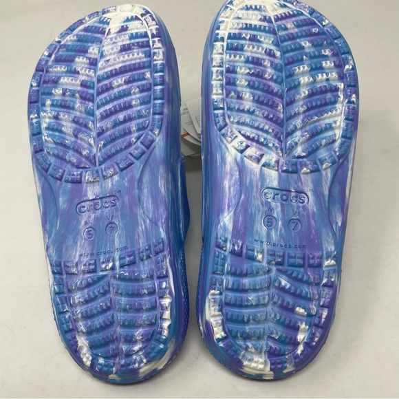New Crocs Classic Marbled Sandal White Oxygen Purple Unisex  M5/W7 - Picture 4 of 6